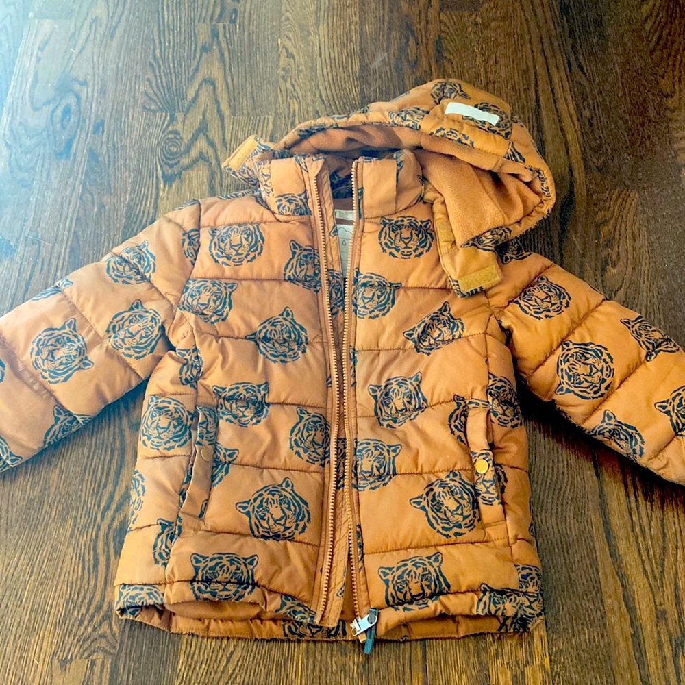 Boys Tiger Puffer Coat
